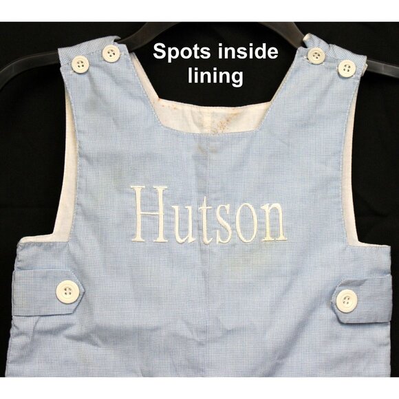 Remember Nguyen Blue Plaid Jumper Boys Hutson Spring Easter Summer Tank Straps - Picture 2 of 6